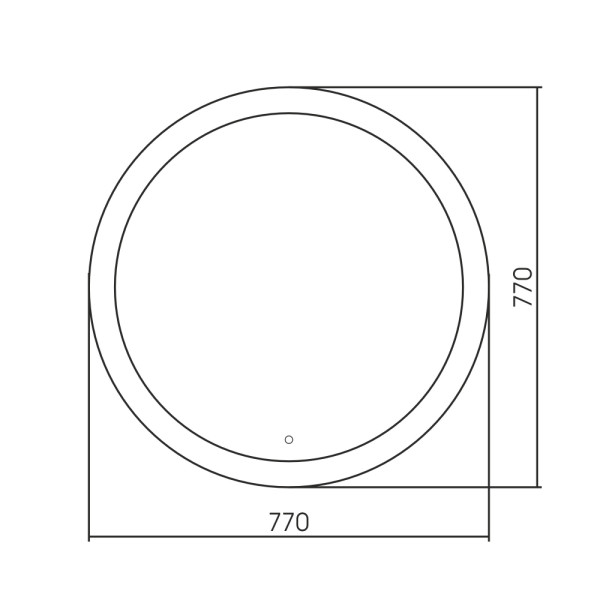 Зеркало Abber Mond 77x77 с подсветкой, сенсорный выключатель, диммер (AG6202SL-0.77)