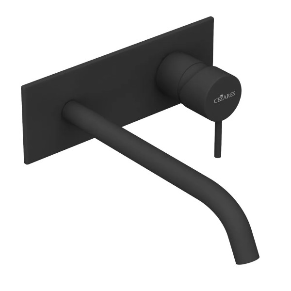 Смеситель для раковины встраиваемый Cezares Leaf черный матовый (LEAF-BLI1-L-NOP)