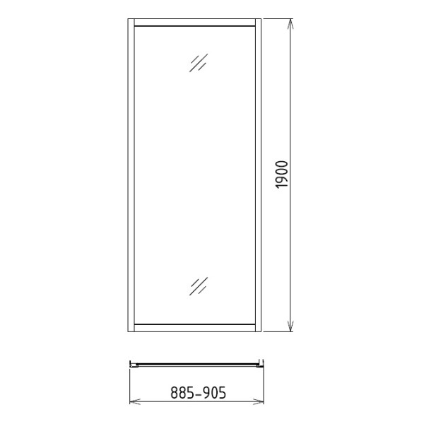 Бoковая стенка Gemy A90 90х190 стекло прозрачное