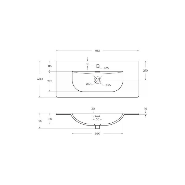 Раковина мебельная BelBagno 91x40 белая глянцевая (BB-8099-3-90) Раковина мебельная BelBagno 91x40 белая глянцевая (BB-8099-3-90)