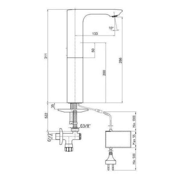 Смеситель для раковины E.C.A. хром (108108045EX)