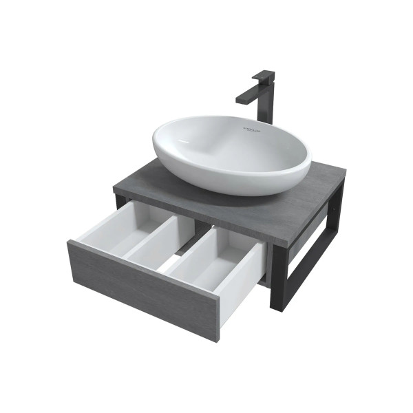 Тумба подвесная 1Marka Grundge Loft 600x480x255 бетон лофт (Ц0000031983)