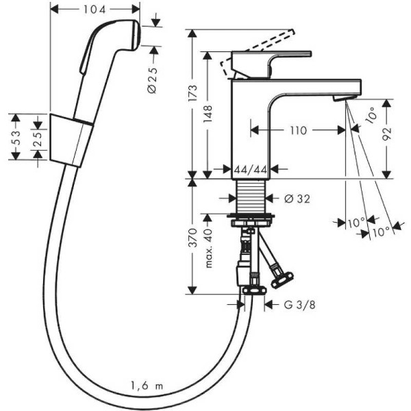 Смеситель для раковины Hansgrohe Shape хром (71216000)