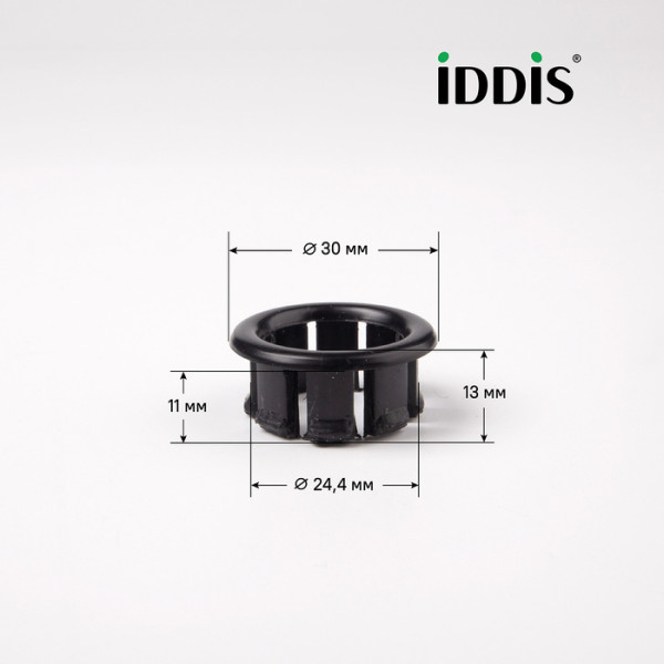 Облицовка перелива Iddis ABS-пластик 24,4 мм черная (917BL240SK)