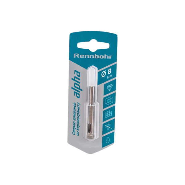 Сверло алмазное по керамограниту и керамике Rennbohr 8 мм. (676208)