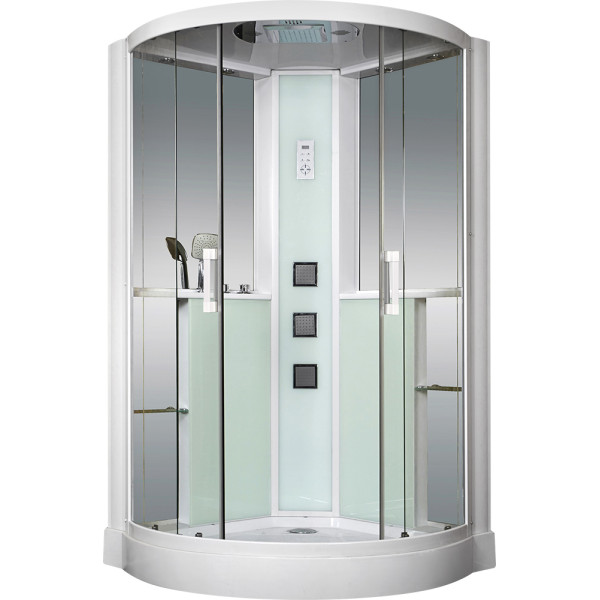 Душевая кабина с гидромассажем Grossman 120x120 стекло прозрачное, профиль белый (GR-142) Душевая кабина с гидромассажем Grossman 120x120 стекло прозрачное, профиль белый (GR-142)