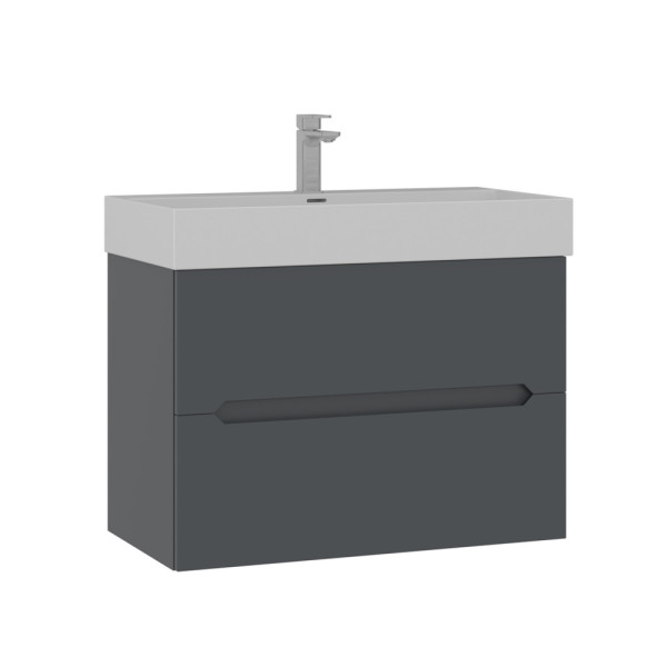 Тумба подвесная Orka Malta 800x470x630 с раковиной антрацит матовый (5001476)