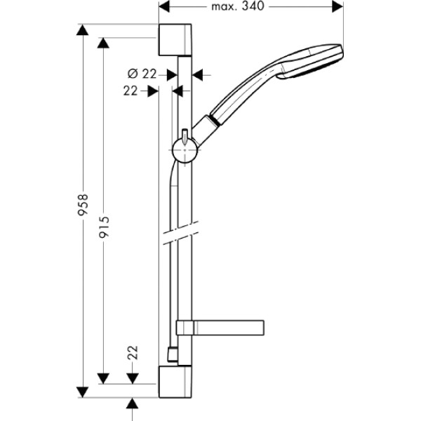 Гарнитур душевой Hansgrohe Croma 100 Multi/Unica Classic (27774000)