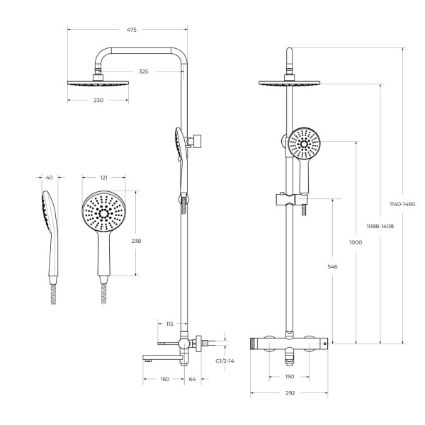 Душевая система Cezares Relax сатин (RELAX-CVD-IN)
