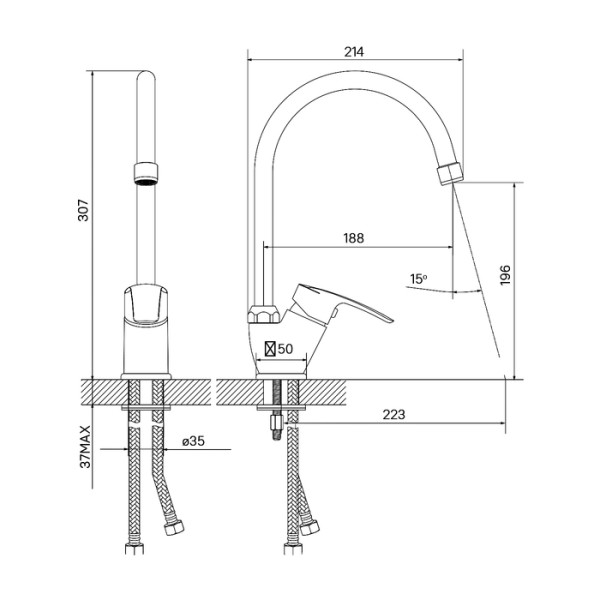 Смеситель для кухни Iddis Ray (RAYSB00i05) Смеситель для кухни Iddis Ray (RAYSB00i05)
