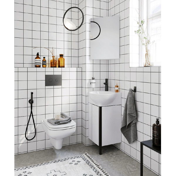 Тумба напольная Aqwella Porto 365x365x840 белый/черный (POR0104WB)