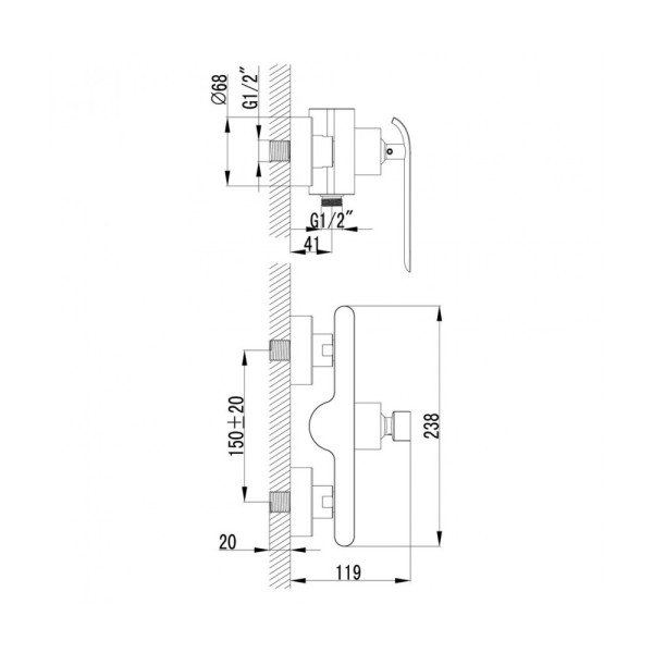 Смеситель для душа Lemark Melange (LM4903CW)