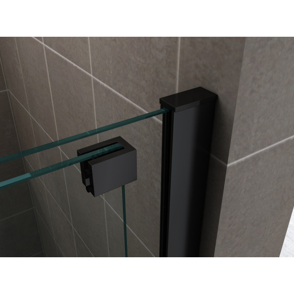 Душевая стенка Abber Komfort 100x200 стекло прозрачное, профиль черный (AG09100B) Душевая стенка Abber Komfort 100x200 стекло прозрачное, профиль черный (AG09100B)