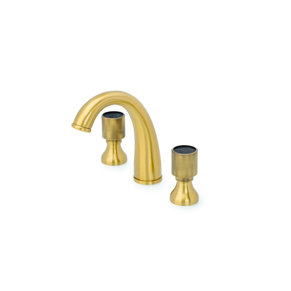 Смеситель для раковины на 3 отверстия Boheme Royal Cristal бронзовый (317-Royal/CRST black)