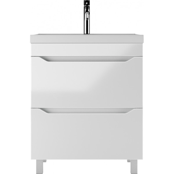 Тумба напольная Bazis 70 Ева с двумя ящиками В2 Айсберг Домино (DA5907T) Тумба напольная Bazis 70 Ева с двумя ящиками В2 Айсберг Домино (DA5907T)