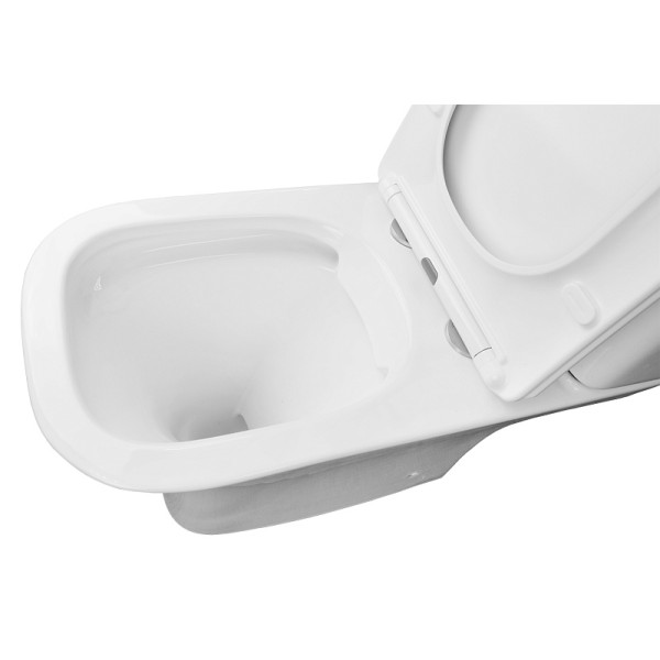 Унитаз напольный Fretta Square безободковый с бачком и сиденьем микролифт 650x340x790 (AZ-5121)