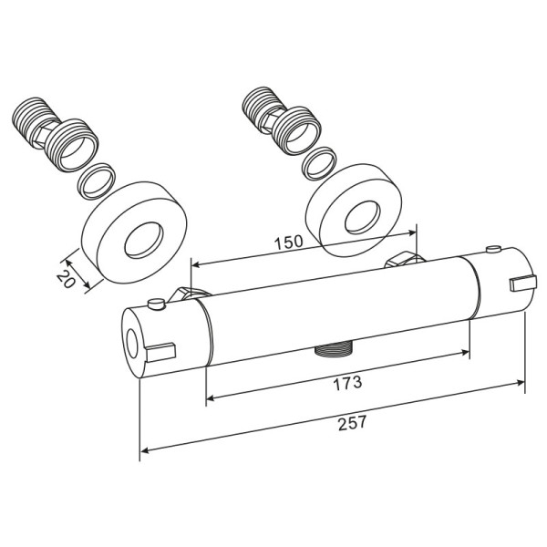 Смеситель для душа Melodia della vita Rock оружейная сталь (MDV32005gn) Смеситель для душа Melodia della vita Rock оружейная сталь (MDV32005gn)