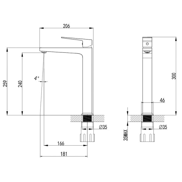 Смеситель для раковины Azario Eddie хром (AZ-VBH168U07C)