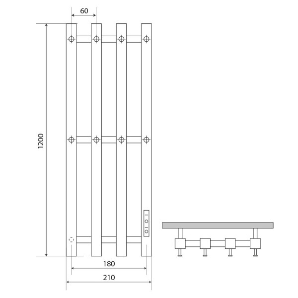 Полотенцесушитель электрический Melodia Etude Electro Ferrum 1200х210 П4 8 крючков графит (MTREEF120021gt) Полотенцесушитель электрический Melodia Etude Electro Ferrum 1200х210 П4 8 крючков графит (MTREEF120021gt)
