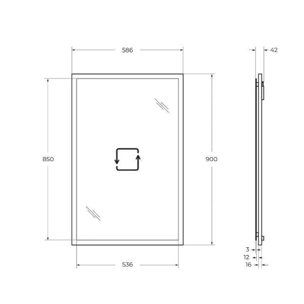 Зеркало с подсветкой Cezares Tiffany 59x90 Bianco Opaco (45040)