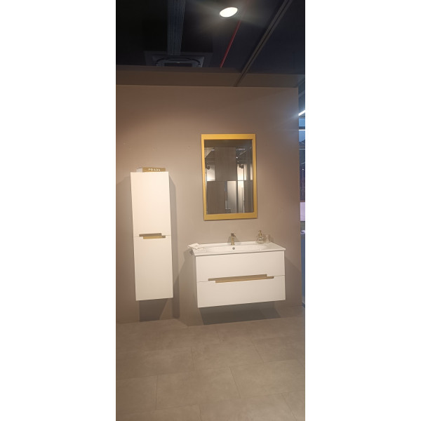 Тумба подвесная Orka Lodi 650x500x570 с раковиной белый, золото (5005880) Тумба подвесная Orka Lodi 650x500x570 с раковиной белый, золото (5005880)