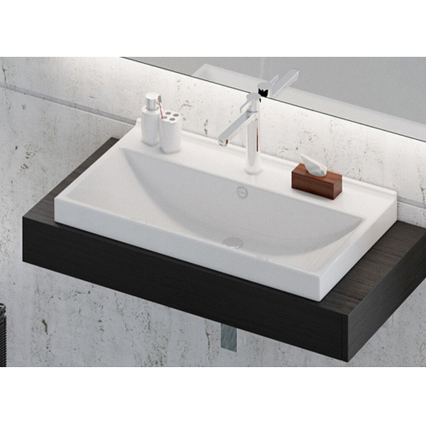 Тумба напольная Comforty Никосия 800x860x450 белый глянцевый с раковиной (00-00001510)