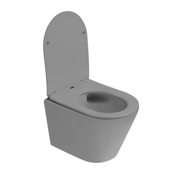 Унитаз подвесной Abber Bequem 355x490x360 серый матовый (AC1102TMG) Унитаз подвесной Abber Bequem 355x490x360 серый матовый (AC1102TMG)