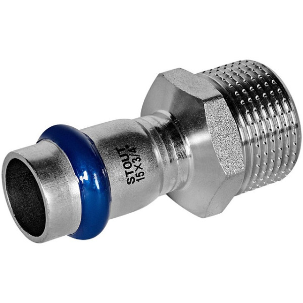 Переход 15х3/4"Н Stout SSS-2021 ВПр-НР (нерж.ст., пресс) SSS-2021-001534 Переход 15х3/4"Н Stout SSS-2021 ВПр-НР (нерж.ст., пресс) SSS-2021-001534