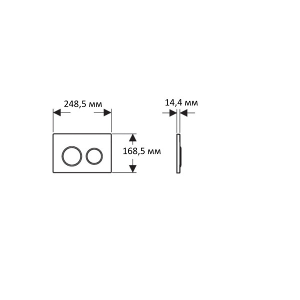 Клавиша смывная Aquatek черная, закаленное стекло, ободок хром (KDI0000029)
