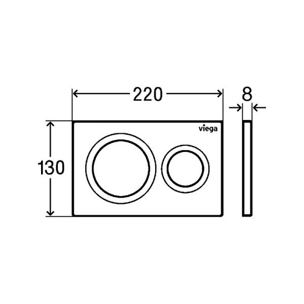 Клавиша смывная Viega Prevista Visign for style 20 альпийский (773793) Клавиша смывная Viega Prevista Visign for style 20 альпийский (773793)