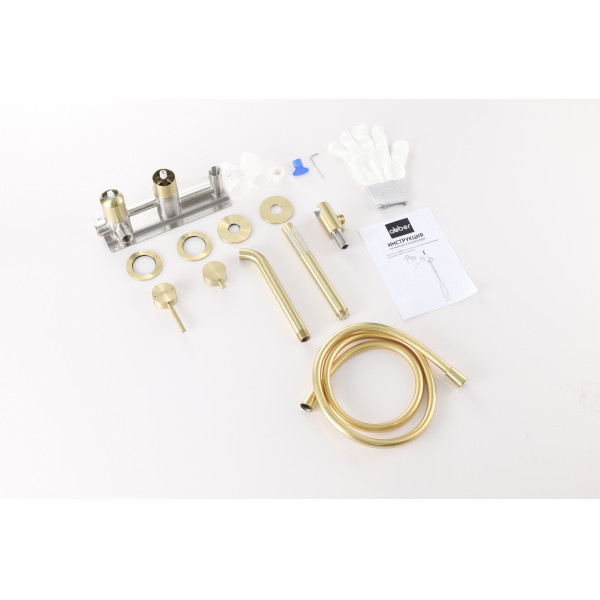 Смеситель для ванны и душа Abber Wasser Kreis скрытого монтажа, золото брашированное (AF8130BG)