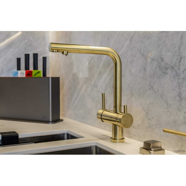 Смеситель для кухни Omoikiri Nagano-LG светлое золото (4994178)