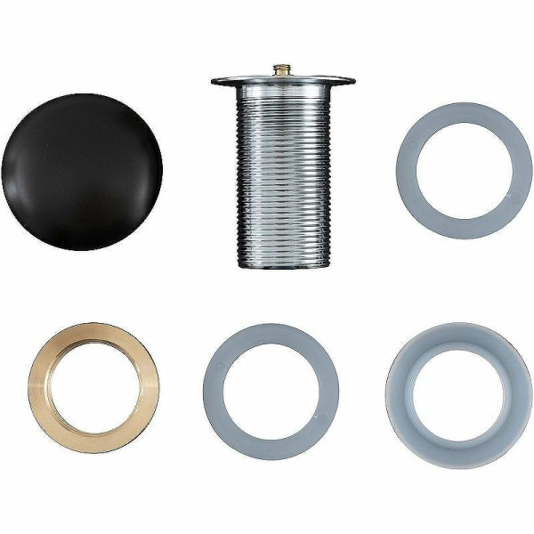 Донный клапан Aquanet латунь без перелива крышка керамика черный матовый (330953)