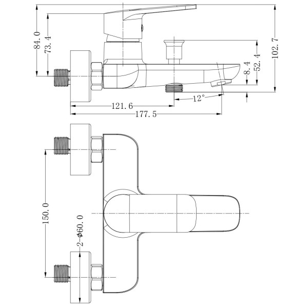 Смеситель для ванны и душа Esko Mexico хром (MX 54) Смеситель для ванны и душа Esko Mexico хром (MX 54)