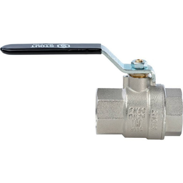 Кран 1 1/2" ВВ шаровый Stout (черная ручка, полнопроходной) (SVB-0001-000040)