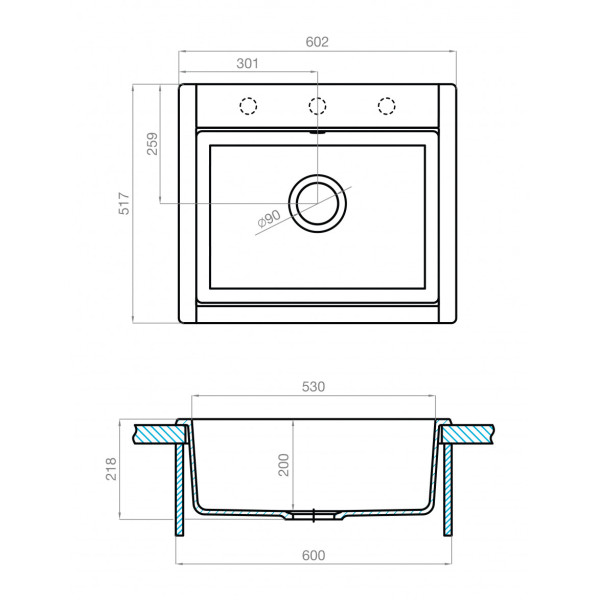 Мойка для кухни врезная Aquaton Делия 60 517x602x218 терракот (1.A715.2.32L.D27.0)