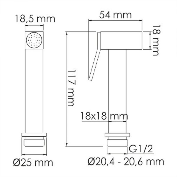 Смеситель для биде WasserKRAFT черная (A02041)