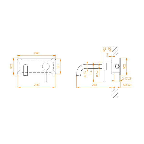 Смеситель для ванны и душа RGW Shower Panels встраиваемый черный (51140545-04)