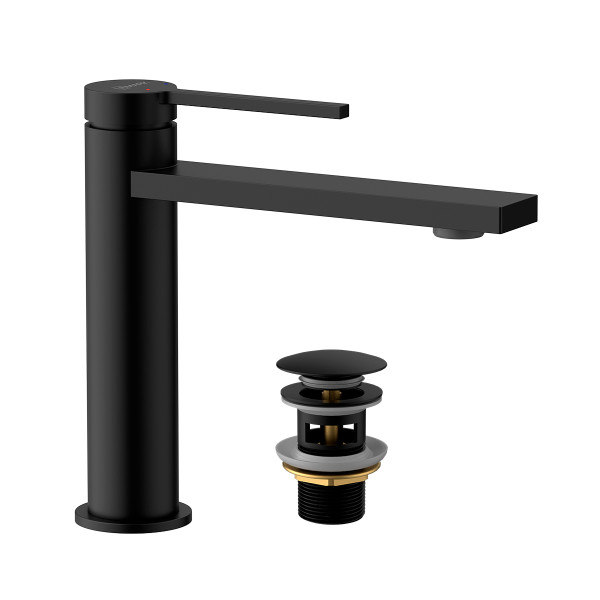 Смеситель для раковины Lemark Valday черный (LMF-8112B-BL)