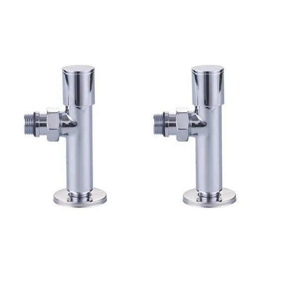 Вентиль запорный для полотенцесушителя Vieir 1/2"x1/2" НН хром (VR2033)