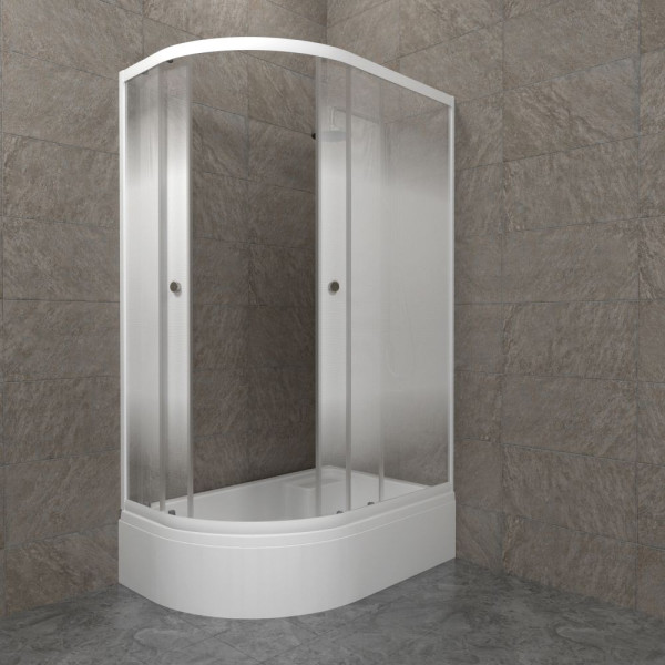 Душевое ограждение Triton Коралл 120x80 правосторонняя стекло матовое, профиль белый (DK392)