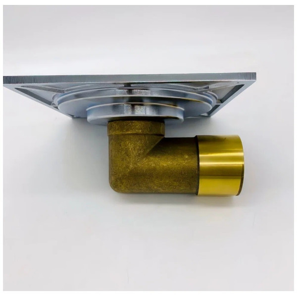 Трап горизонтальный 50 (150*150) Vieir (с сухим затвором, латунь/нерж. сталь) (VER15L)