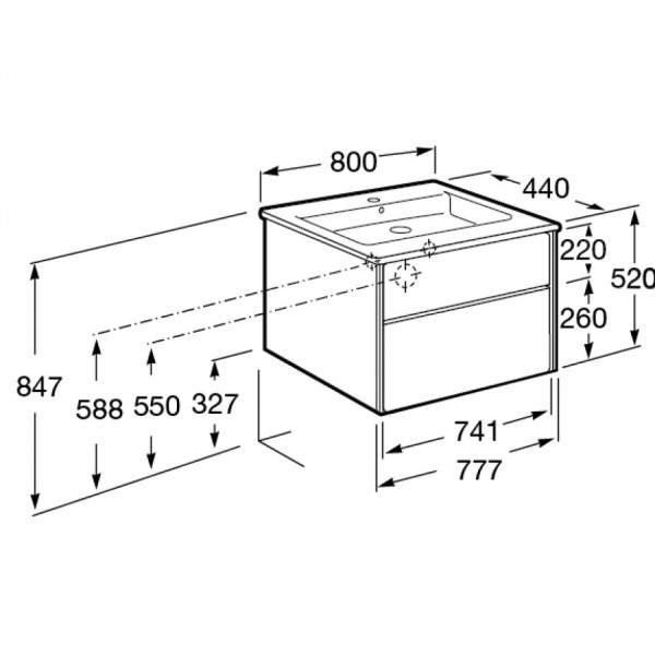 Тумба подвесная Roca Ronda 777x412x480 белый (Z.RU93.0.300.4)