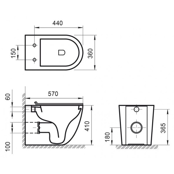 Унитаз приставной BelBagno Sfera-R безободковый (BB2141CBR/BB902SC)
