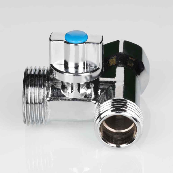 Кран проходной 1/2"х3/4"х1/2" ВН шаровый Valtec (хром) VT.256.N.04 Кран проходной 1/2"х3/4"х1/2" ВН шаровый Valtec (хром) VT.256.N.04