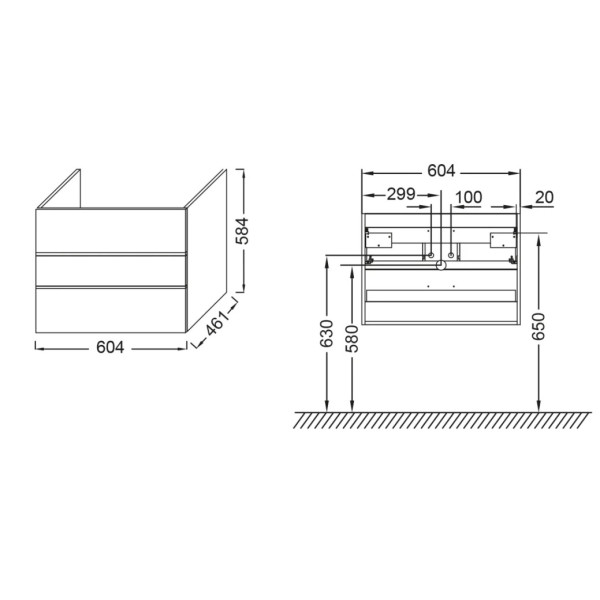 Тумба подвесная Jacob Delafon Luicen 604x461x584 белый (EB2056-J5-J5)