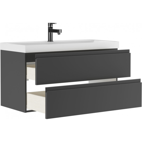 Тумба подвесная под умывальник Bazis 100 Graffo графит матовый В2 Домино (DGr2404T) Тумба подвесная под умывальник Bazis 100 Graffo графит матовый В2 Домино (DGr2404T)