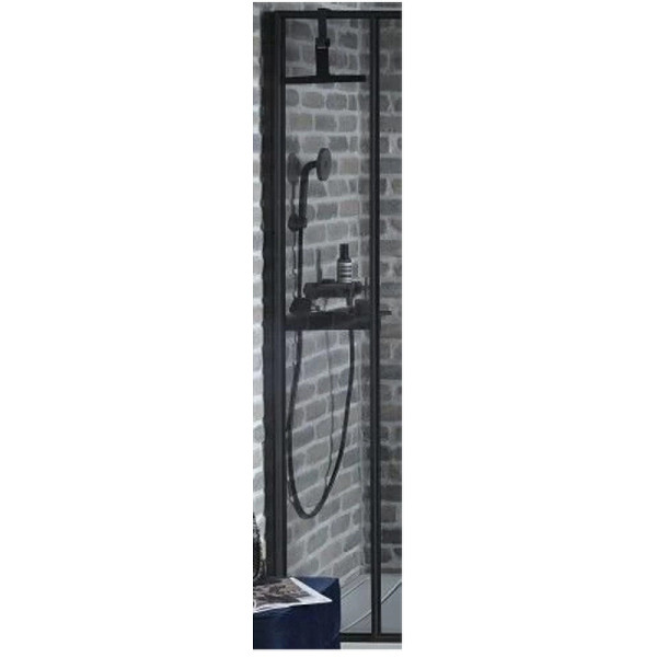 Душевое ограждение Jacob Delafon Nouvelle 27,3x200 стекло прозрачное, профиль черный (E94WI30-MZ)