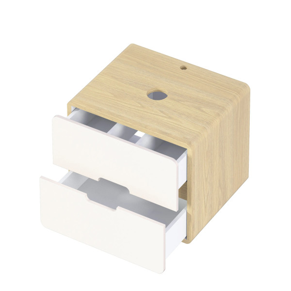 Тумба подвесная 1Marka Vortex  600x500x50 (орех лучистый солнечный/монолит айсберг) (Ц0000033057)