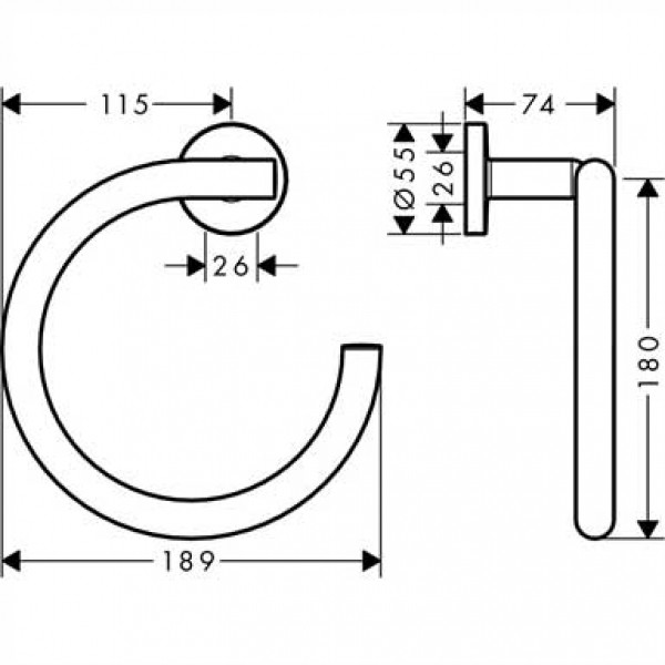 Полотенцедержатель Hansgrohe Logis Universal кольцо, хром (41724000)